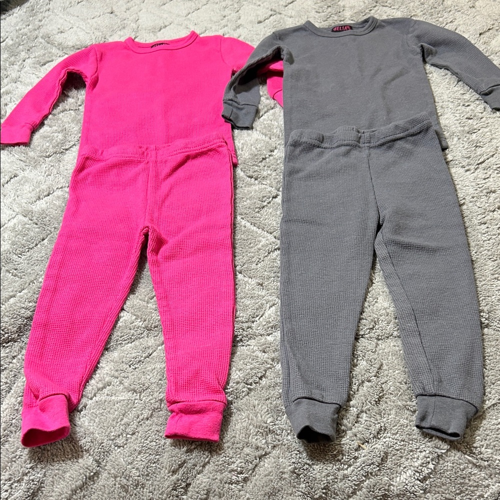 dELiA*s Toddler 2 Piece Thermal Underwear  Sets Pink and Gray